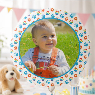 Adorable Dog Rainbow Watercolor 1st Birthday Party Balloon