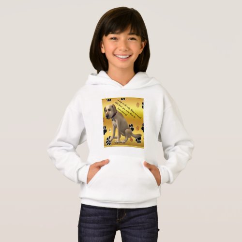 Adorable dog sitting with a cute fun quote hoodie