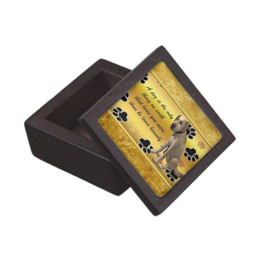 Adorable dog sitting with a cute fun quote jewelry box