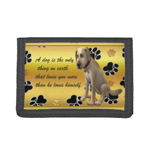 Adorable dog sitting with a cute fun quote tri-fold wallet