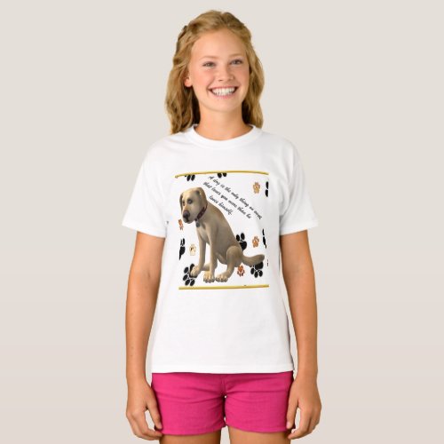 Adorable dog sitting with cute fun quote T_Shirt