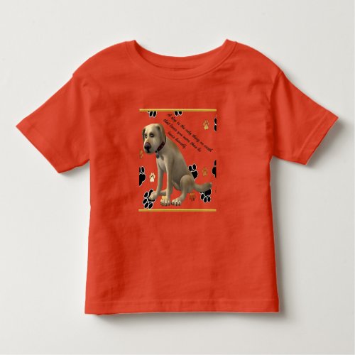 Adorable dog sitting with cute fun quote toddler t_shirt