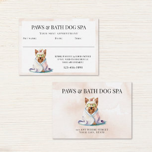 Adorable Dog Spa Watercolor Appointment Card