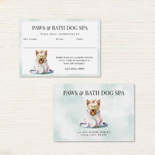 Adorable Dog Spa Watercolor Appointment Card