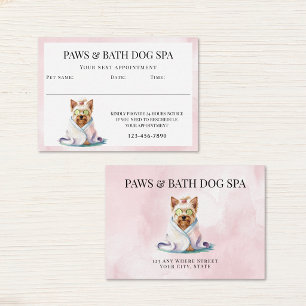 Adorable Dog Spa Watercolor Appointment Card