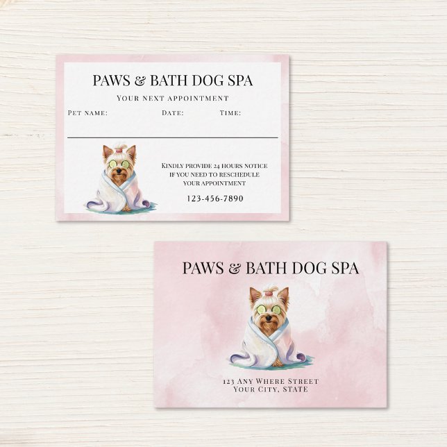 Adorable Dog Spa Watercolor Appointment Card (Creator Uploaded)