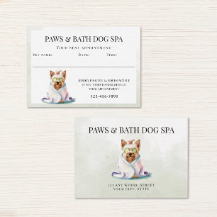 Adorable Dog Spa Watercolor Appointment Card