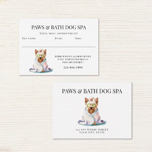 Adorable Dog Spa Watercolor Appointment Card
