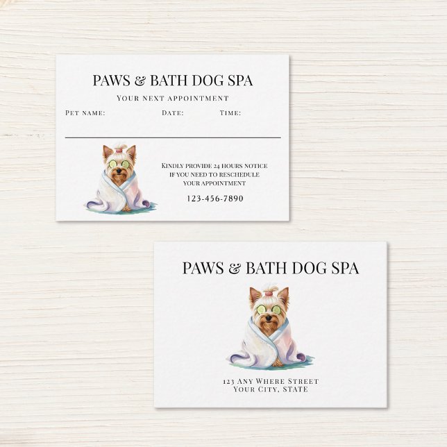 Adorable Dog Spa Watercolor Appointment Card (Creator Uploaded)