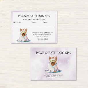 Adorable Dog Spa Watercolor Appointment Card