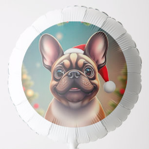 Adorable Dog Wearing Santa Hat Balloon