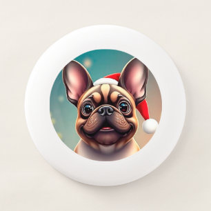 Adorable Dog Wearing Santa Hat Wham-O Frisbee