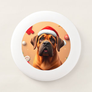 Adorable Dog Wearing Santa Hat Wham-O Frisbee