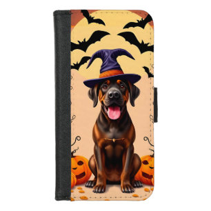 Adorable Dog Wearing Witch Hat iPhone 8/7 Wallet Case