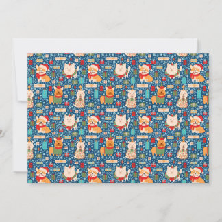 Adorable Dogs Christmas Sweater Pattern Holiday Card