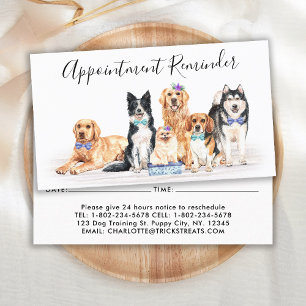 Adorable Dogs Dog Groomer Pet Sitter Business Appointment Card