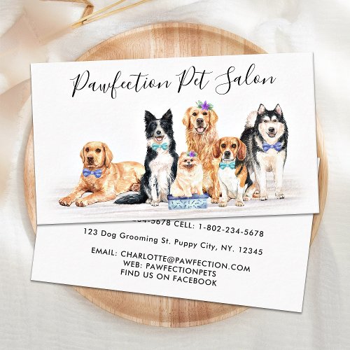 Adorable Dogs Pet Sitter Dog Groomer Business Card