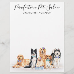 Adorable Dogs Pet Sitter Dog Groomer Business Letterhead