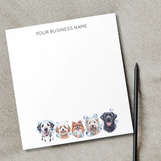 Adorable dogs with bubbles, watercolor notepad (Creator Uploaded)