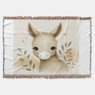 Adorable Donkey Design Throw Blanket
