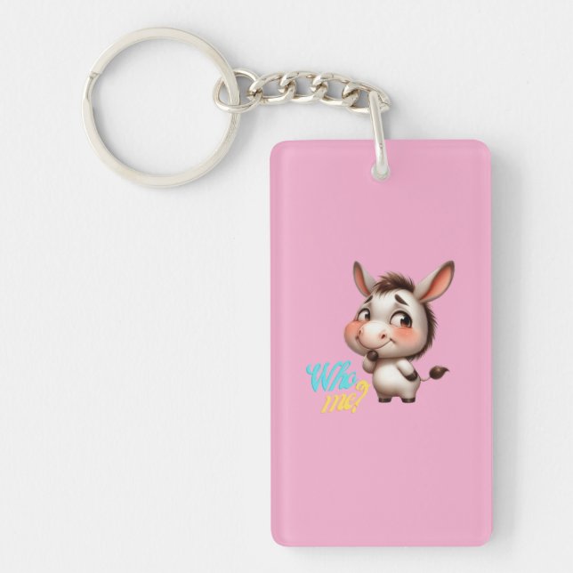 Adorable Donkey for Christmas 2024 - Perfect Gift Keychain (Front)