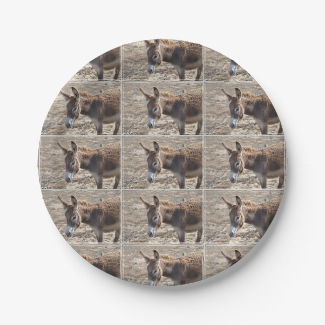 Adorable Donkey Paper Plates (Front)