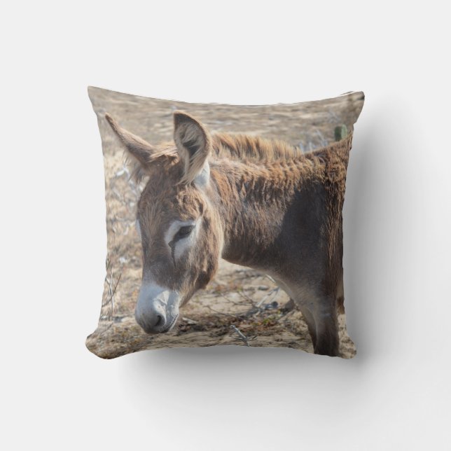 Adorable Donkey Throw Pillow (Front)