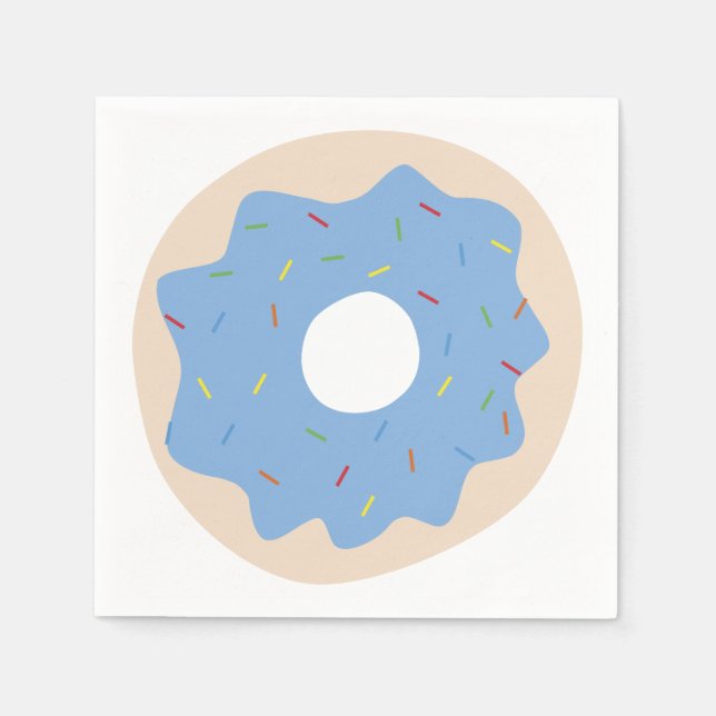 Adorable Donut (Blue) Paper Napkins (Front)