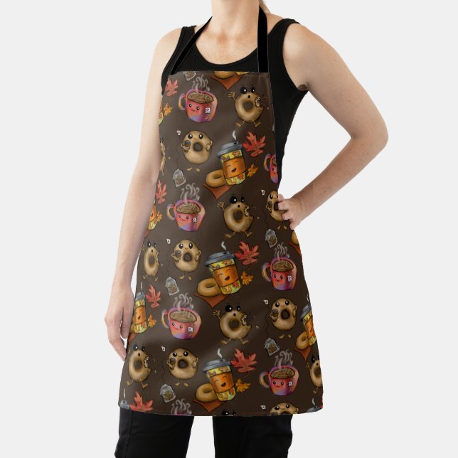 Adorable Doughnuts and Tea All-Over Print Apron (Insitu)