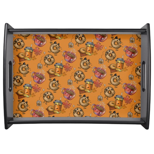Adorable Doughnuts and Tea Serving Tray (Front)