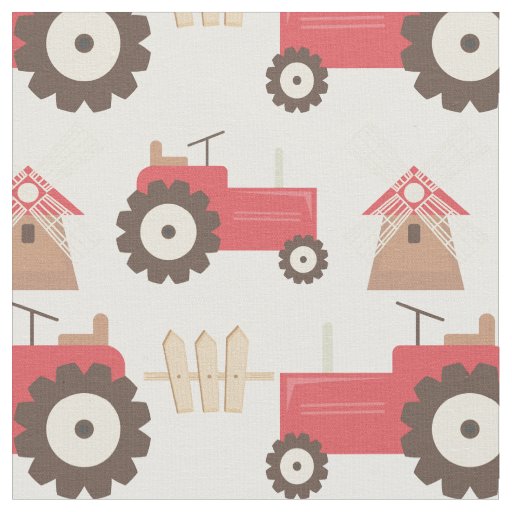 Adorable Down on the Farm Tractor Fabric