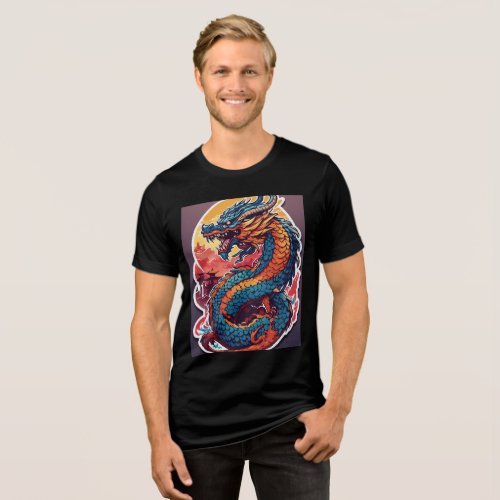 Adorable Dragon Skull Mascot T_Shirt  Tri_Blend Shirt