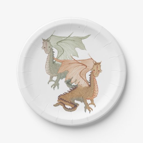 Adorable Dragons Paper Plates