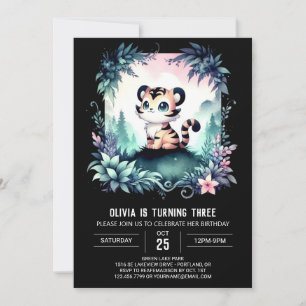 Adorable Dreamy Tiger Birthday Invitation