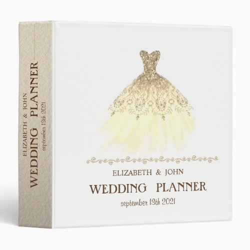 Adorable Dress  Personalized Bridal Planner 3 Ring 3 Ring Binder