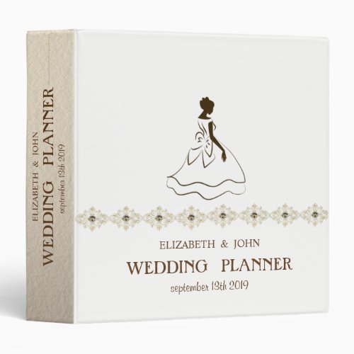 Adorable Dress  Personalized Bridal Planner 3 Ring Binder