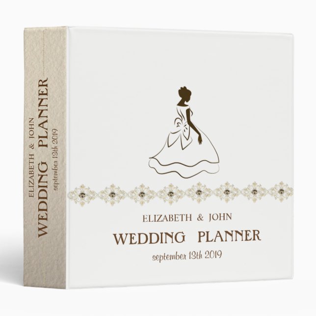 Adorable Dress  Personalized Bridal Planner 3 Ring Binder (Front/Spine)