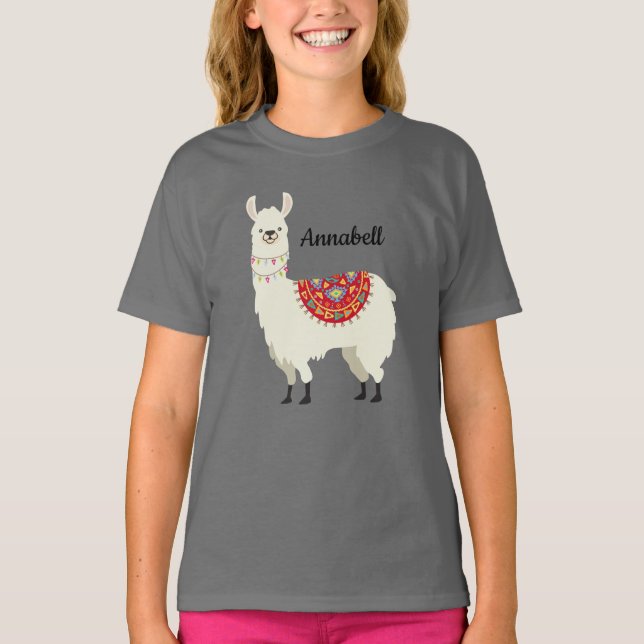Adorable Dressed Up Llama T-Shirt (Front)