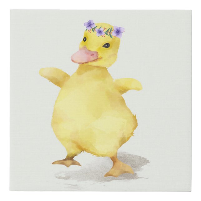Adorable Duck Faux Canvas Print (Front)