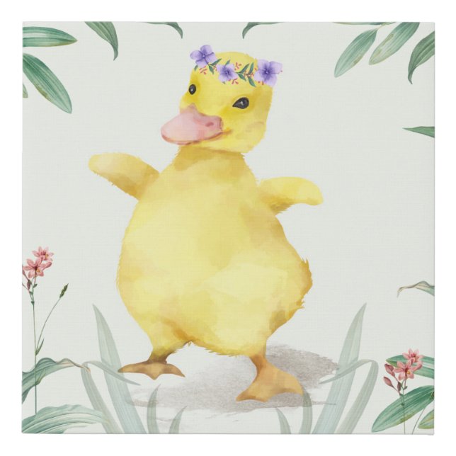 Adorable Duck Faux Canvas Print (Front)