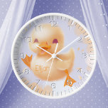 Adorable Duckling Nursery Bedroom Yellow Baby Duck Clock at Zazzle