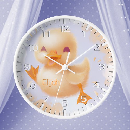Adorable Duckling Nursery Bedroom Yellow Baby Duck Clock