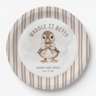 Adorable Duckling Waddle It Be Baby Shower Paper Plates
