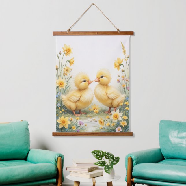 Adorable Ducklings Spring Wall Decor Hanging Tapestry (Living Room)