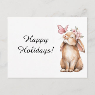 Adorable  Easter a cute bunny  Holiday Postcard