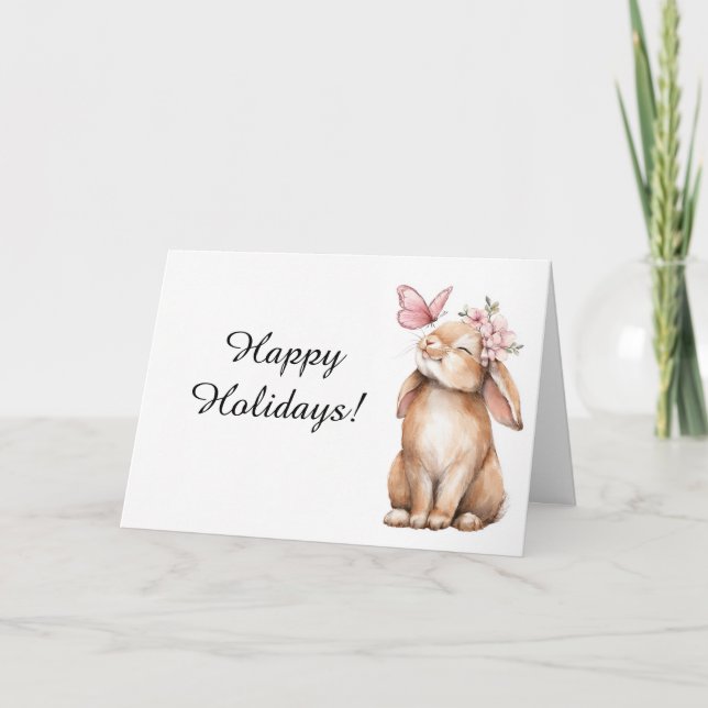 Adorable  Easter a cute bunny  Thank You Card (Front)