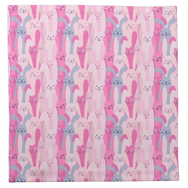 Adorable Easter Bunnies Pattern | Cloth Napkin (Front)
