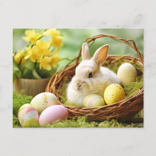 Adorable Easter Bunny In the Spring Postcard