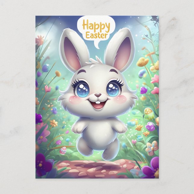 Adorable Easter Bunny Postcard (Front)