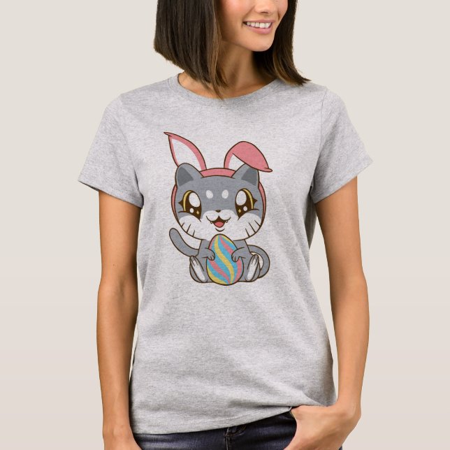 Adorable Easter Cat T-Shirt (Front)